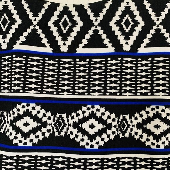 Sweet Storm Maxi Dress Women M Black White Abstract Cutout Southwestern Vacation - Picture 3 of 11